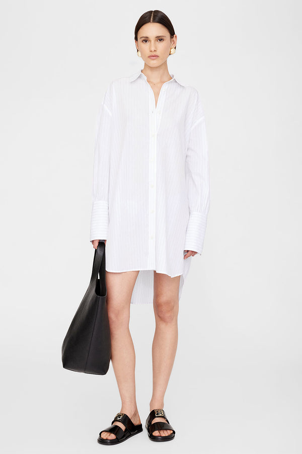 anissa kermiche Lake Dress - White And Black Stripe