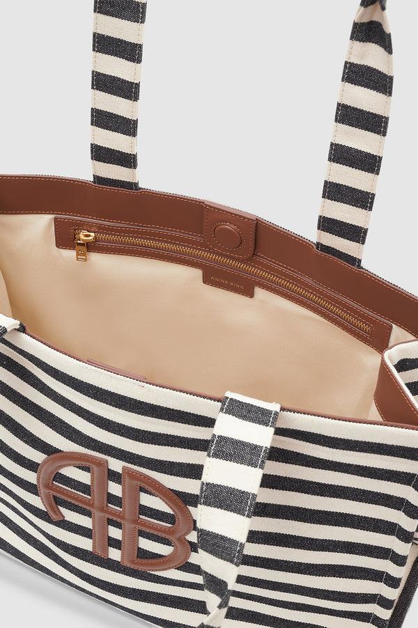 Anissa Kermiche Lara Tote - Black And Natural Stripe