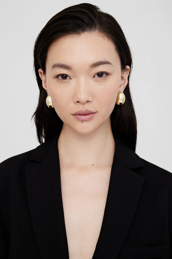 Anissa Kermiche Large Oval Dome Earrings - Gold