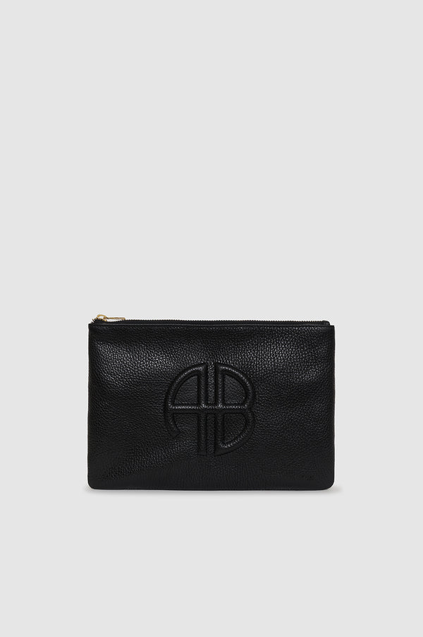 anissa kermiche Lili Pouch - Black Pebbled