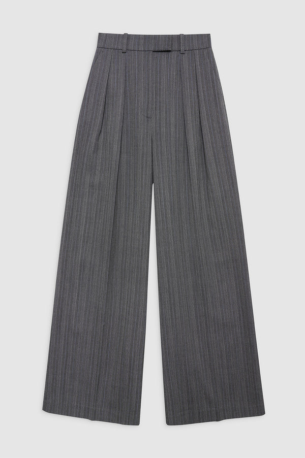 Anissa Kermiche Lou Trouser - Black And Grey Stripe
