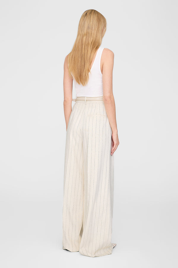 Anissa Kermiche Lou Trouser - Cream And Black Stripe