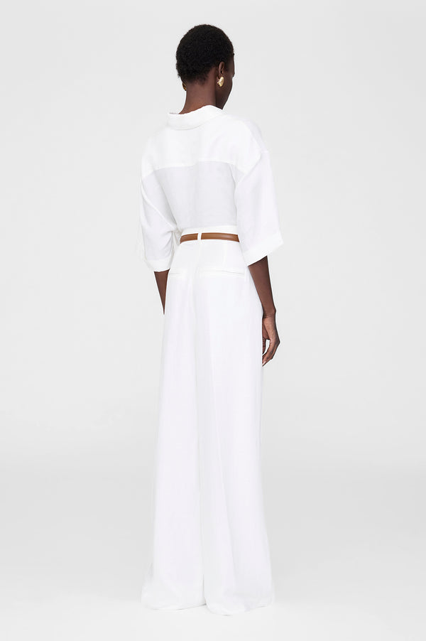 Anissa Kermiche Lou Trouser - Ivory Linen Blend