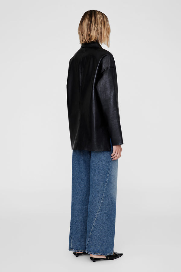 Anissa Kermiche Luca Jacket - Black Recycled Leather