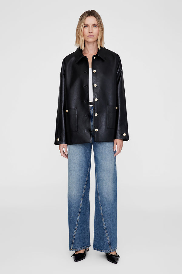 anissa kermiche Luca Jacket - Black Recycled Leather