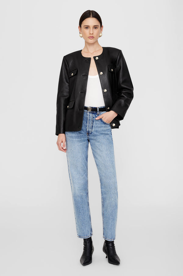anissa kermiche Lydia Jacket - Black Leather