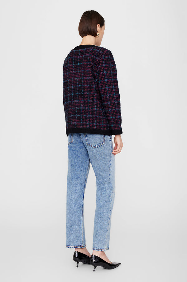 Anissa Kermiche Lydia Jacket - Blue And Red Tweed