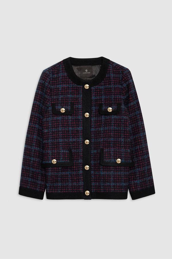 Anissa Kermiche Lydia Jacket - Blue And Red Tweed