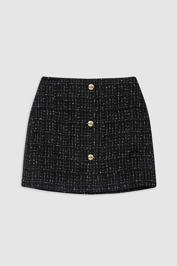 Anissa Kermiche Mateo Skirt - Black And White Tweed