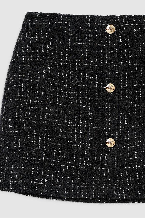 Anissa Kermiche Mateo Skirt - Black And White Tweed