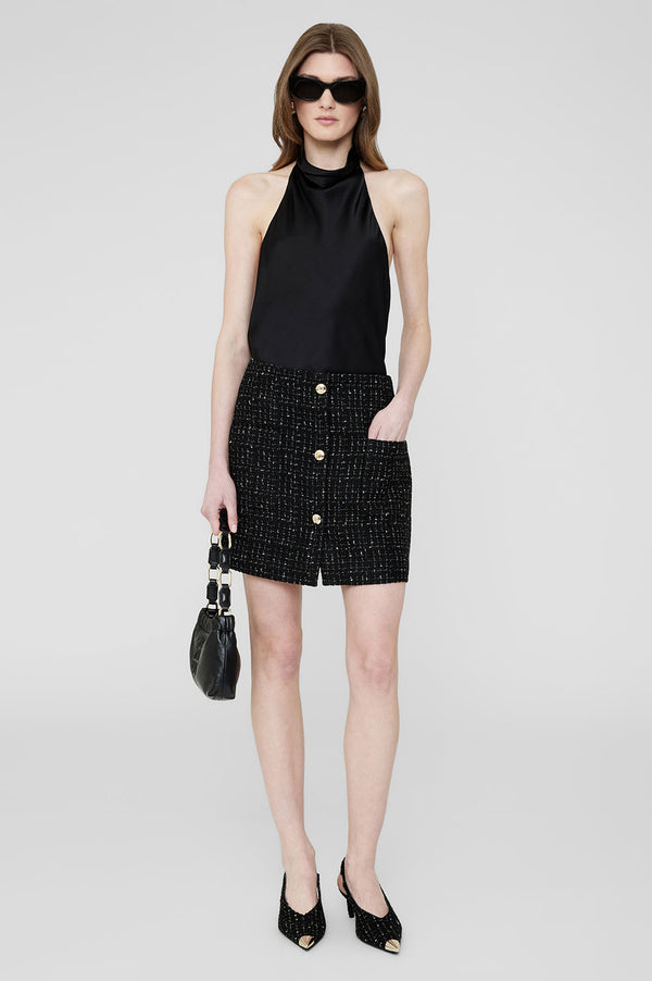 anissa kermiche Mateo Skirt - Black And White Tweed