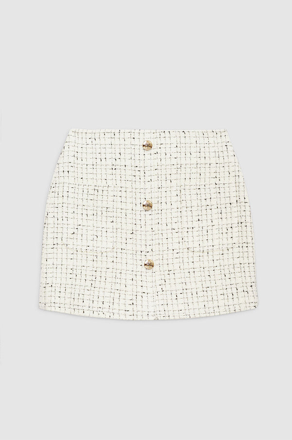 Anissa Kermiche Mateo Skirt - Cream And Black Tweed