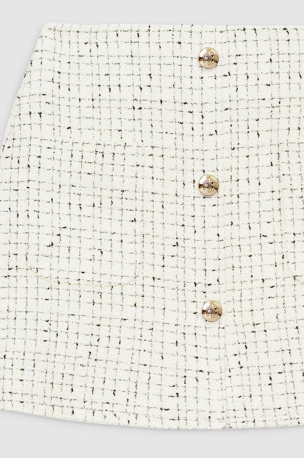 Anissa Kermiche Mateo Skirt - Cream And Black Tweed