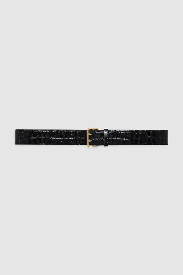 anissa kermiche Mila Belt - Embossed Black