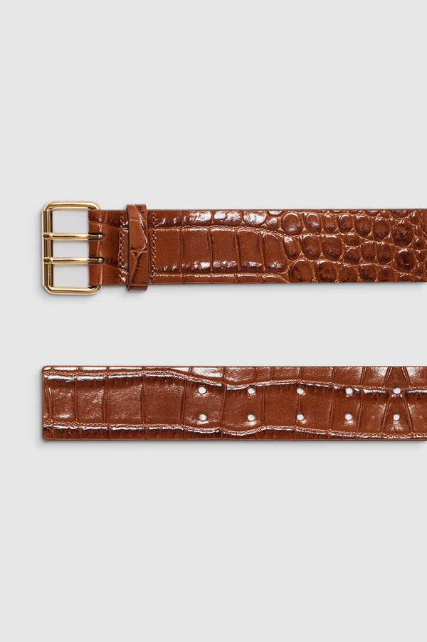 Anissa Kermiche Mila Belt - Embossed Brown