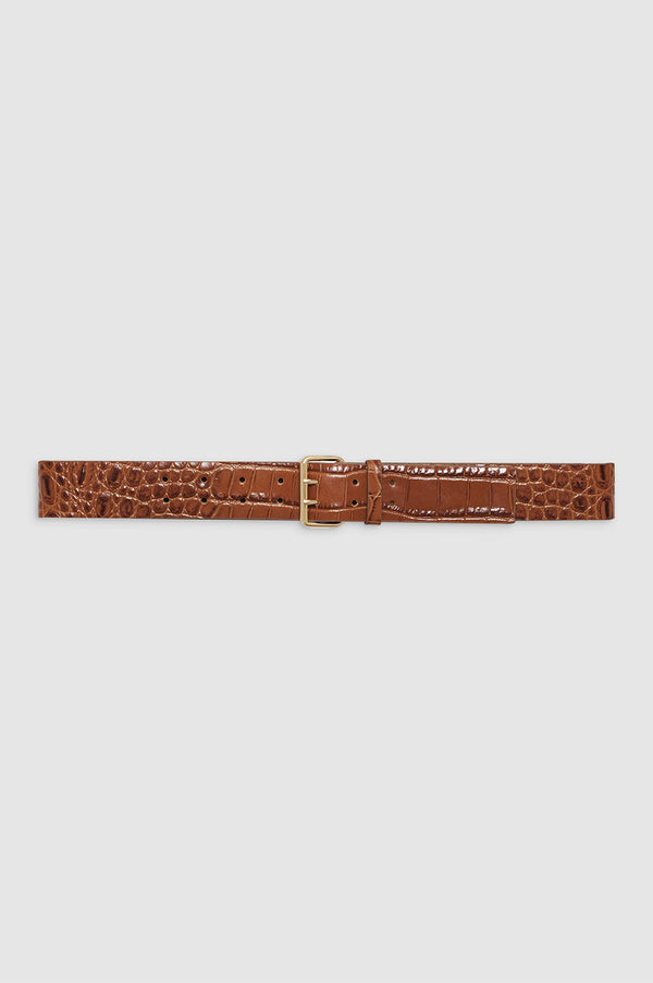 anissa kermiche Mila Belt - Embossed Brown