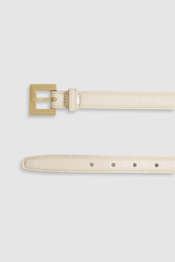 Anissa Kermiche Nicola Belt - Bone Crinkled Patent