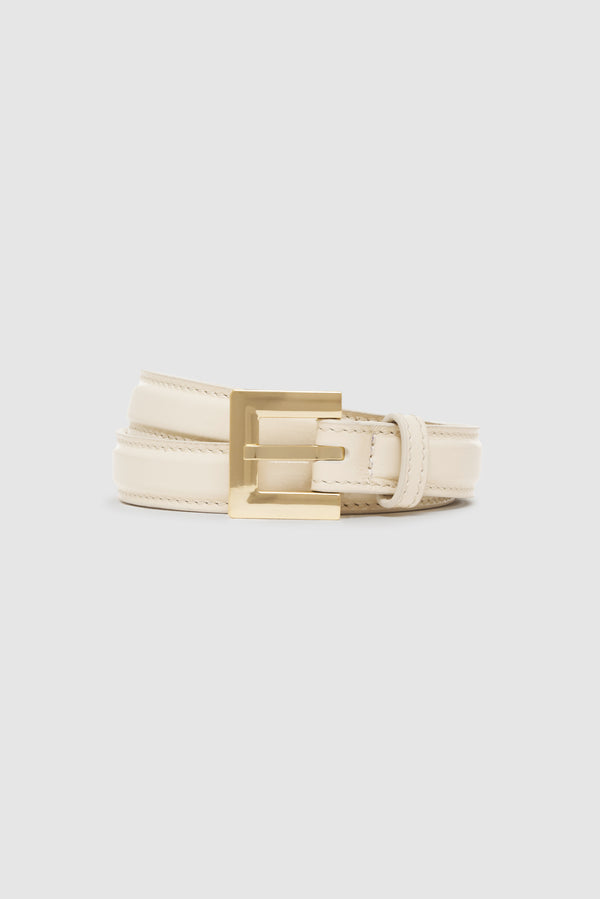 Anissa Kermiche Nicola Belt - Bone Crinkled Patent