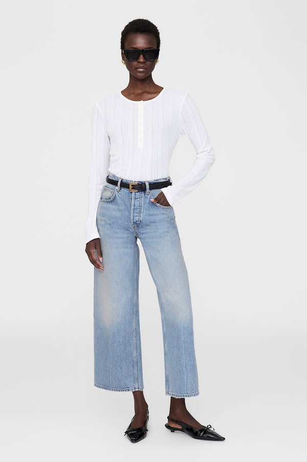 anissa kermiche Pia Long Sleeve Tee - Off White