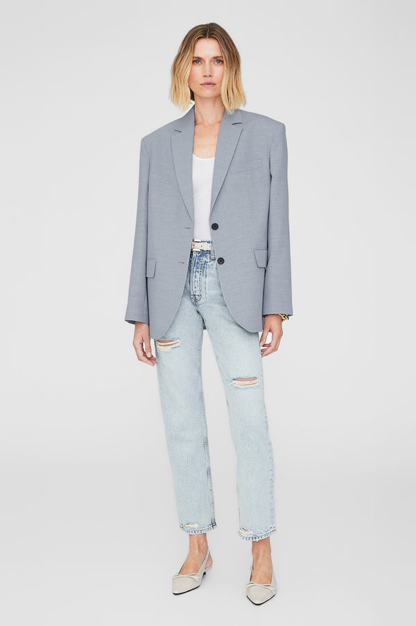 anissa kermiche Quinn Blazer - Steel Blue