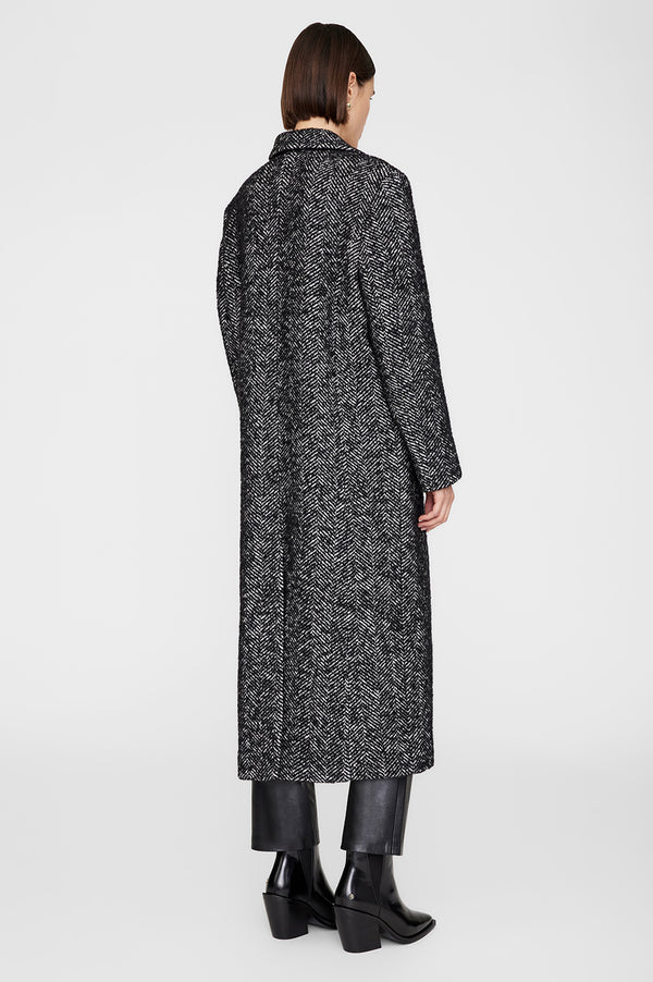 Anissa Kermiche Quinn Coat - Black And White Tweed
