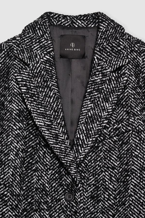 Anissa Kermiche Quinn Coat - Black And White Tweed