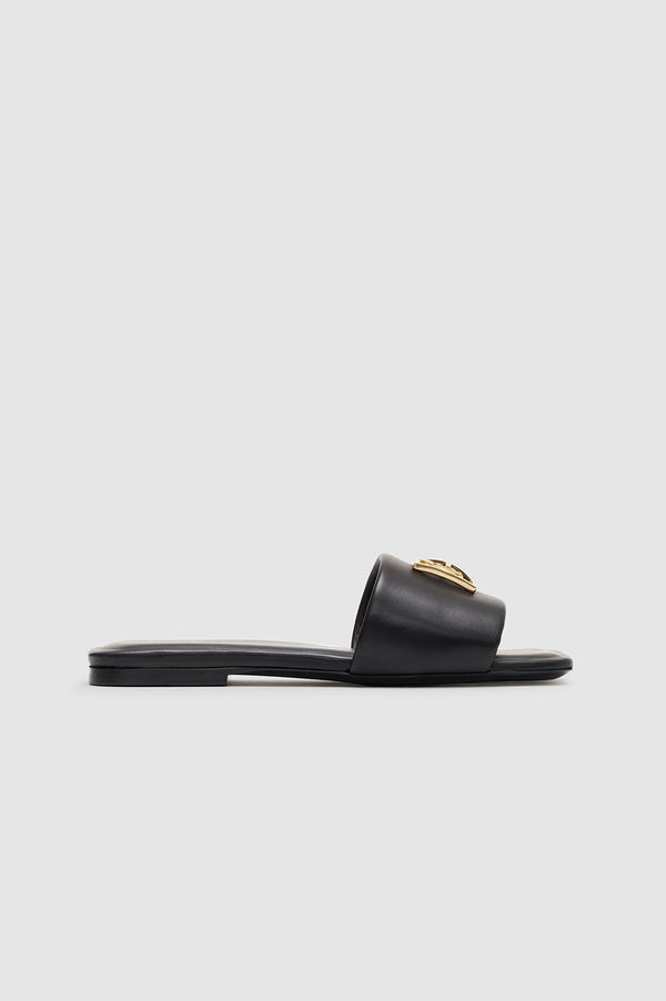 anissa kermiche Ria Slides Monogram - Black