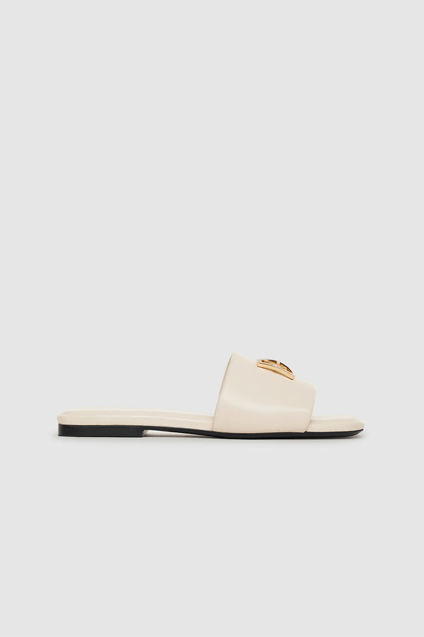 anissa kermiche Ria Slides Monogram - Ivory