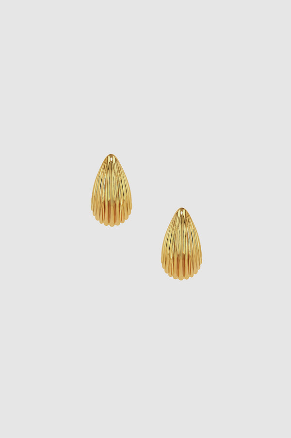 anissa kermiche Ribbed Drop Earrings - Gold
