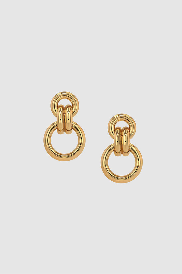 anissa kermiche Round Link Drop Earrings - Gold