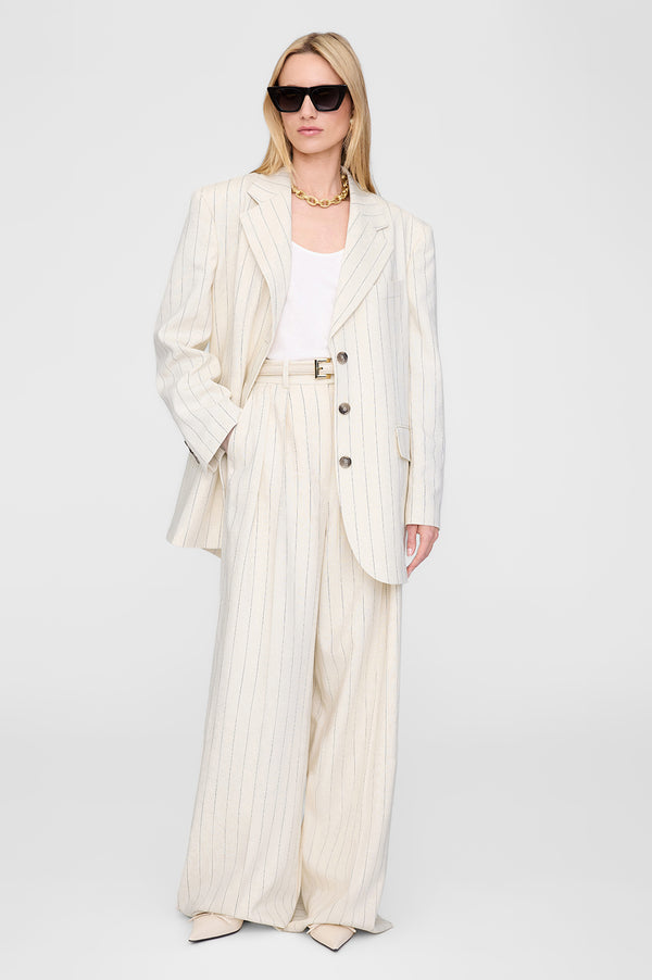 Anissa Kermiche Sara Blazer - Cream And Black Stripe