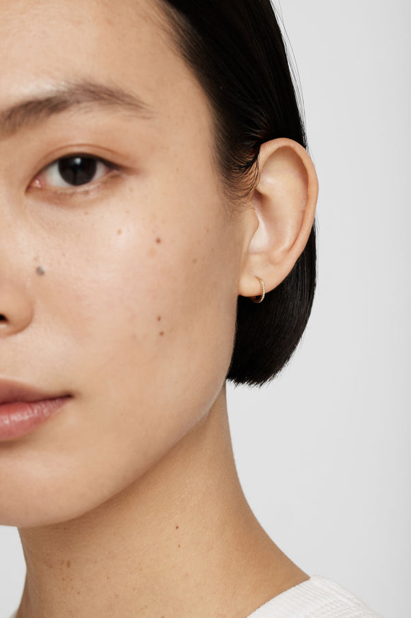 Anissa Kermiche Small Diamond Hoop - 14k Gold