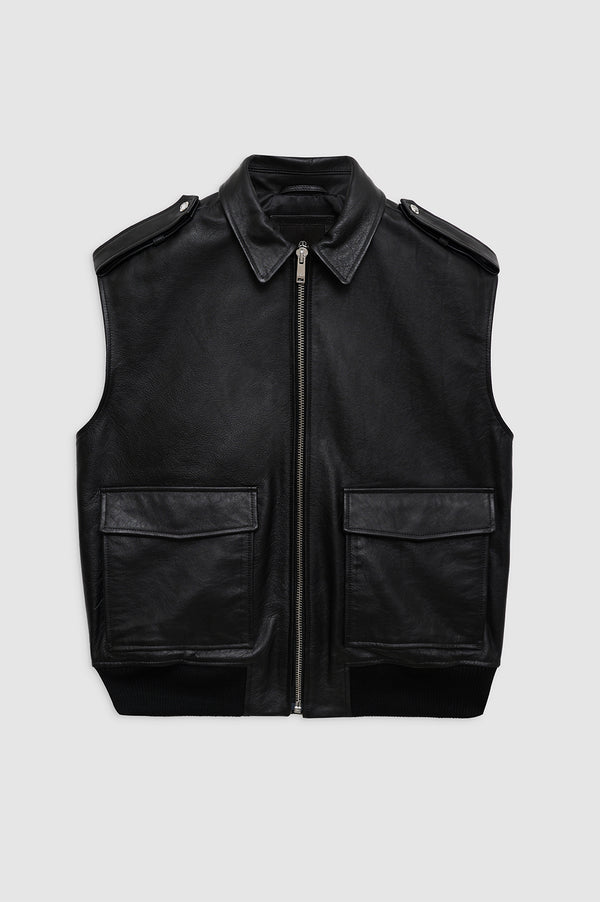Anissa Kermiche Sonnie Vest - Black Leather