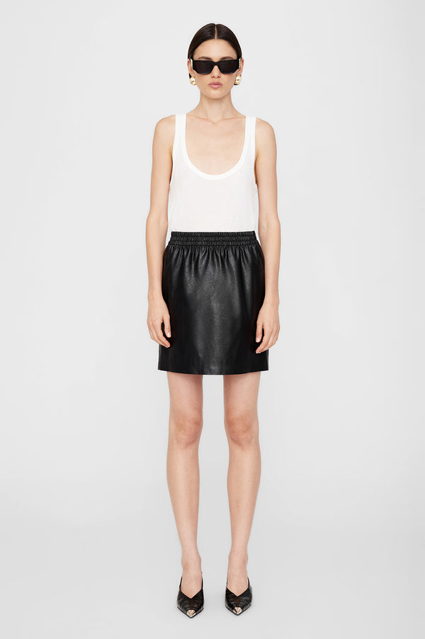 anissa kermiche Soto Skirt - Black Vegan Leather