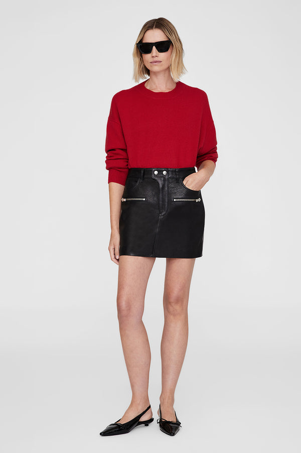 anissa kermiche Steel Skirt - Black Leather