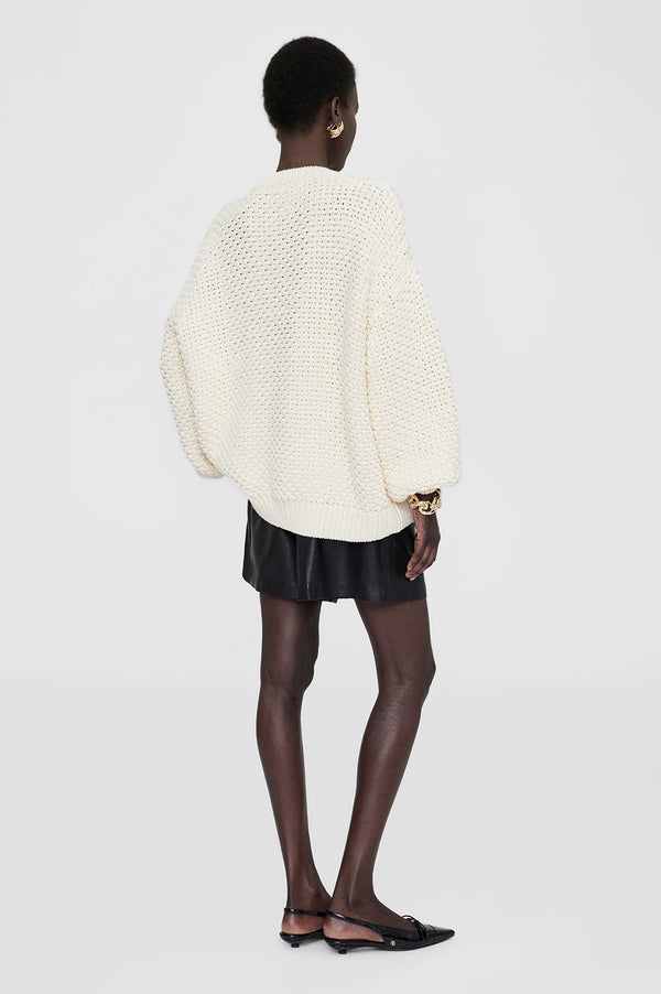 Anissa Kermiche Sydney Crew Sweater - Ivory Crochet