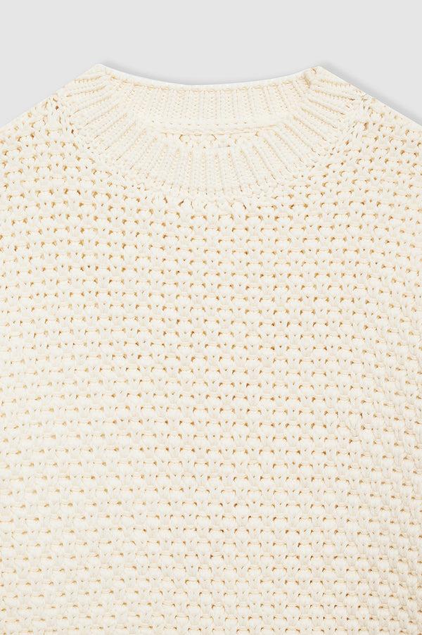 Anissa Kermiche Sydney Crew Sweater - Ivory Crochet
