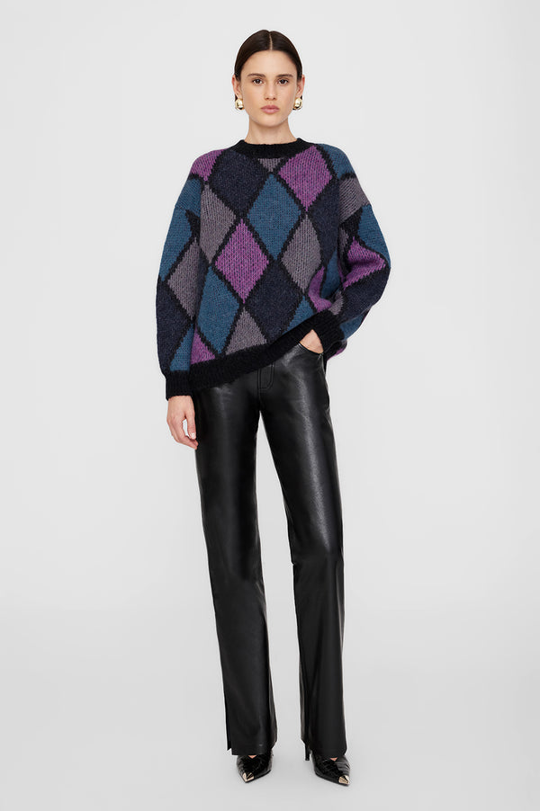 anissa kermiche Sydney Crew Sweater - Multi Diamond