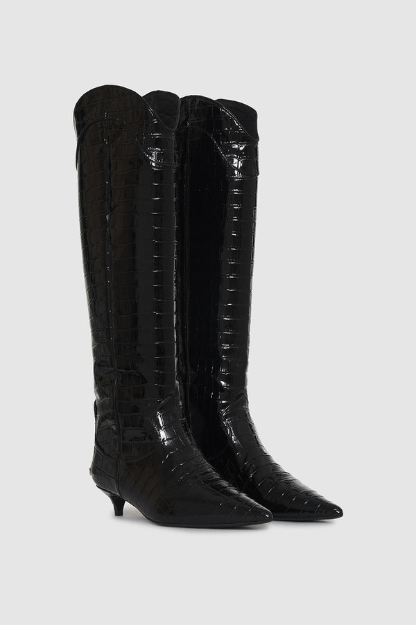 Anissa Kermiche Tall Rae Boots - Black Embossed