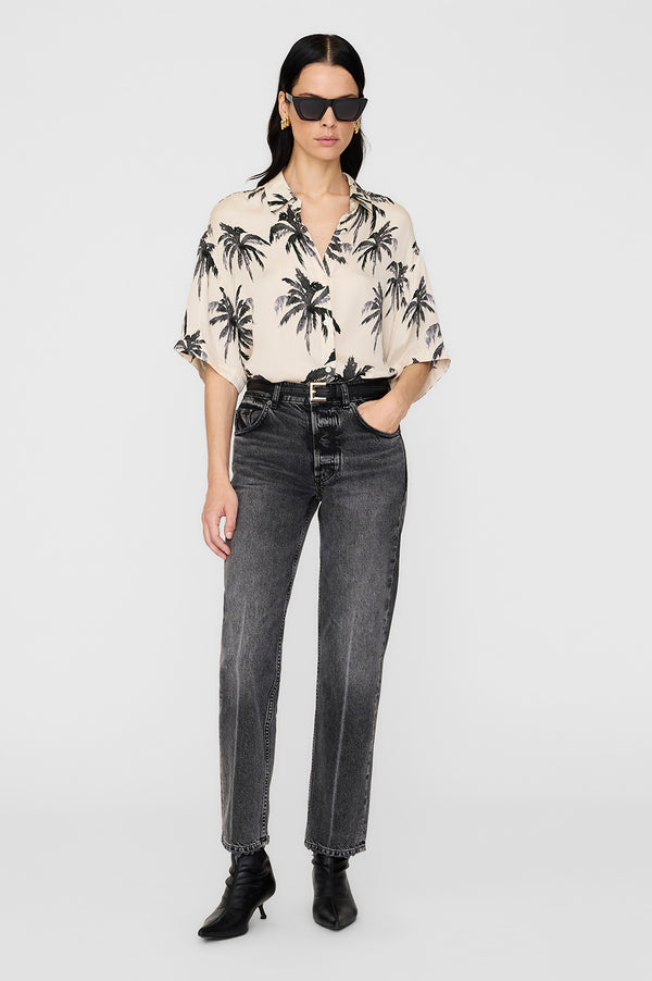 anissa kermiche Tristan Shirt - Black Palm