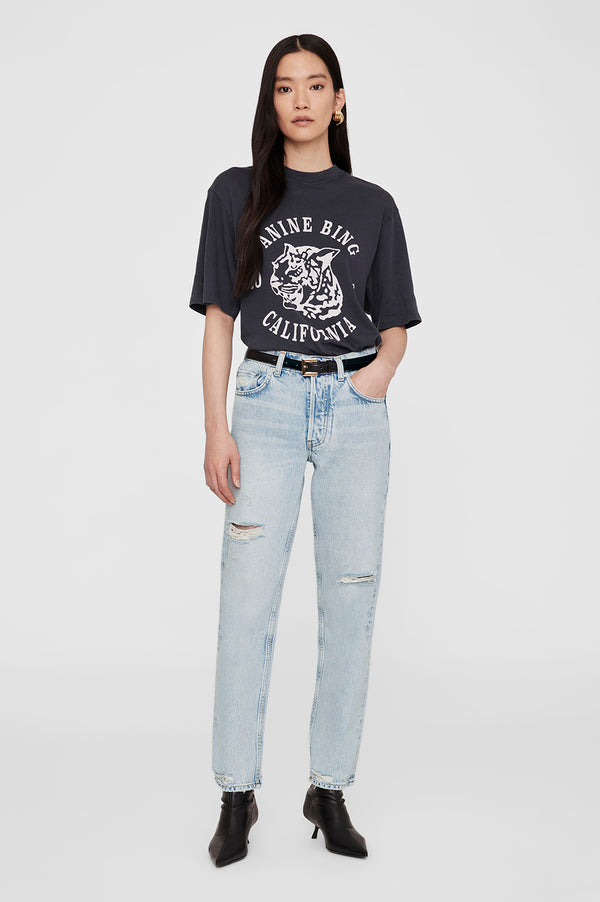 anissa kermiche Avi Tee Collegiate Leopard - Washed Charcoal