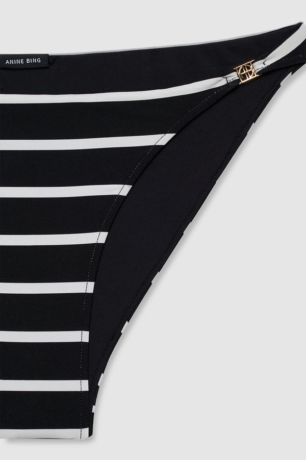Anissa Kermiche Bellamy Bikini Bottom - Black And White Stripe