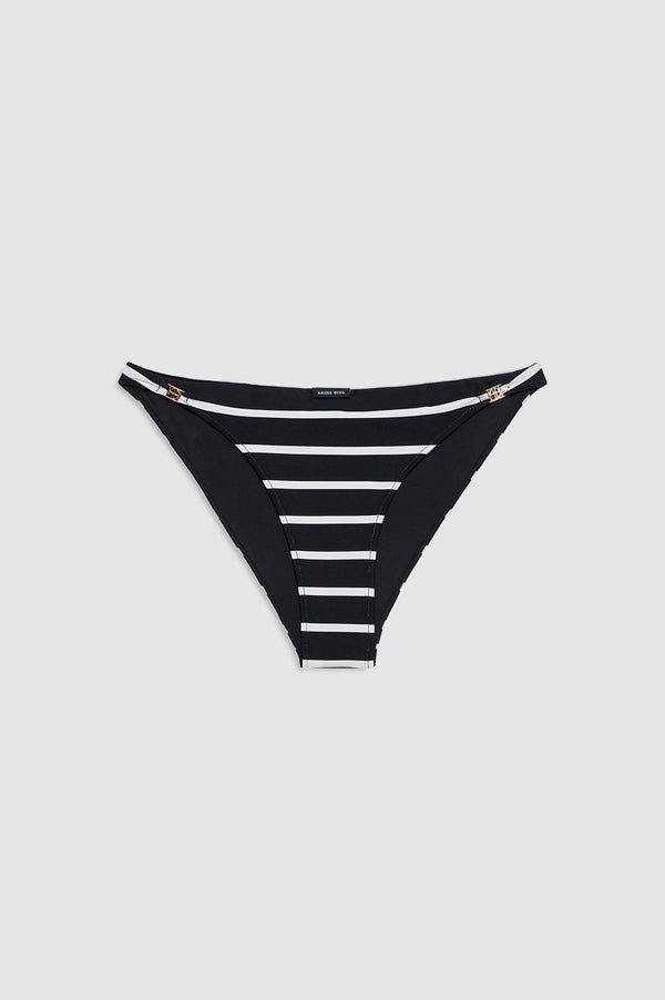 anissa kermiche Bellamy Bikini Bottom - Black And White Stripe