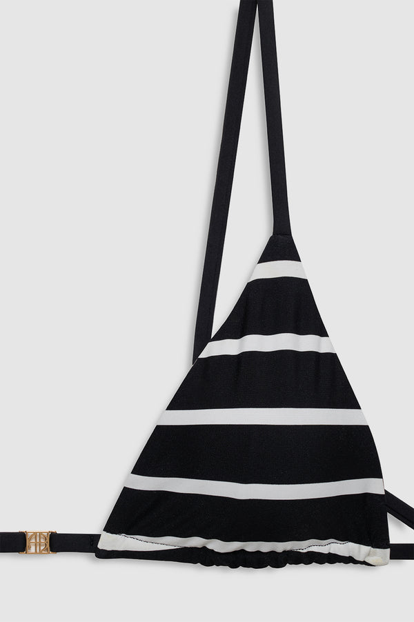 Anissa Kermiche Bellamy Bikini Top - Black And White Stripe