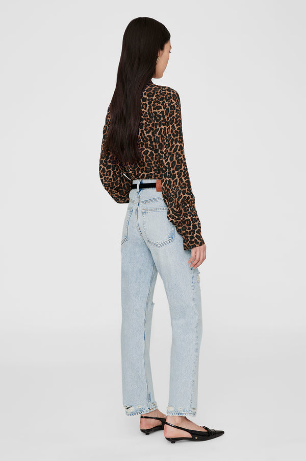 Anissa Kermiche Bridget Shirt - Black And Brown Leopard