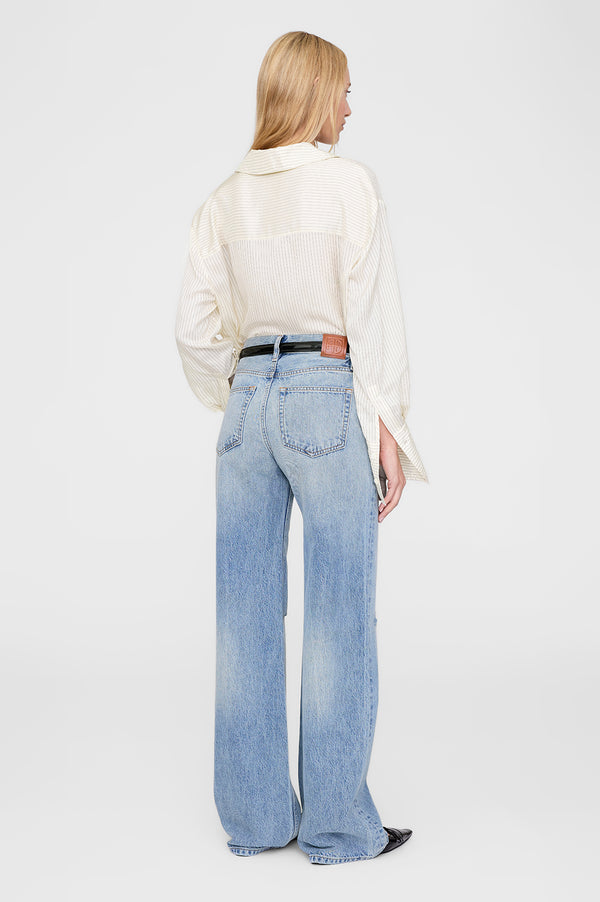 Anissa Kermiche Bridget Shirt - Ivory And Black Pinstripe