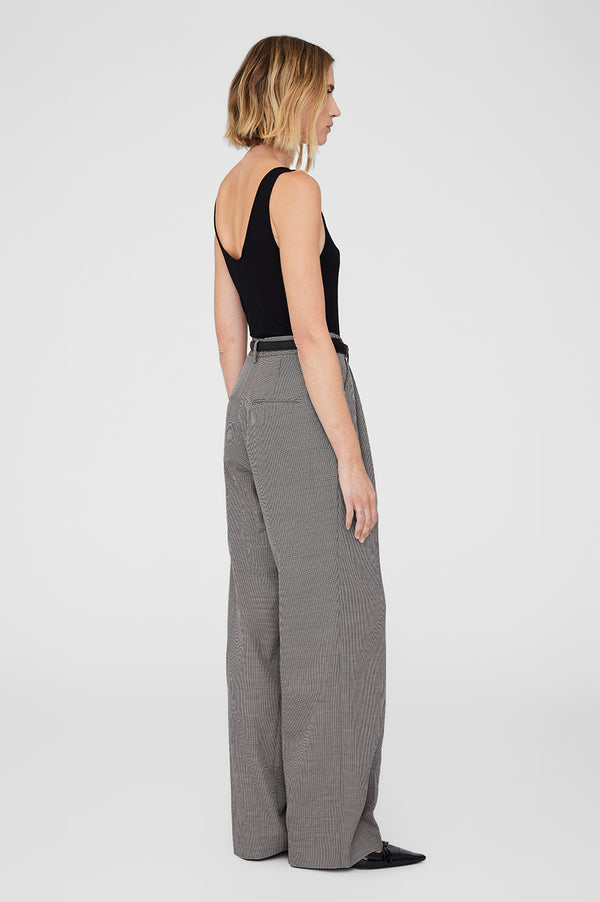 Anissa Kermiche Carrie Pant - Black And White Mini Houndstooth