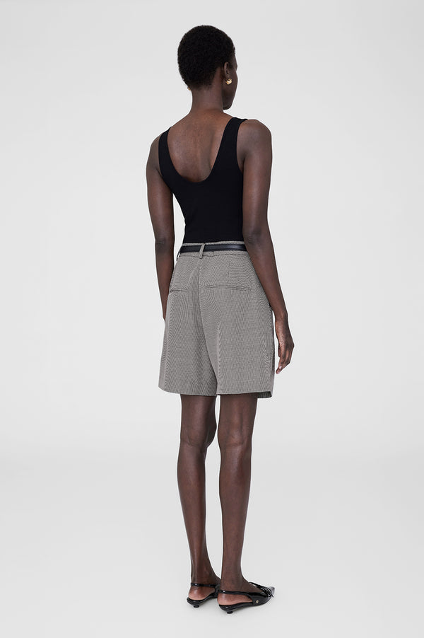 Anissa Kermiche Carrie Short - Black And White Mini Houndstooth