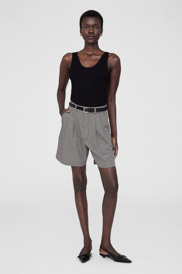 anissa kermiche Carrie Short - Black And White Mini Houndstooth