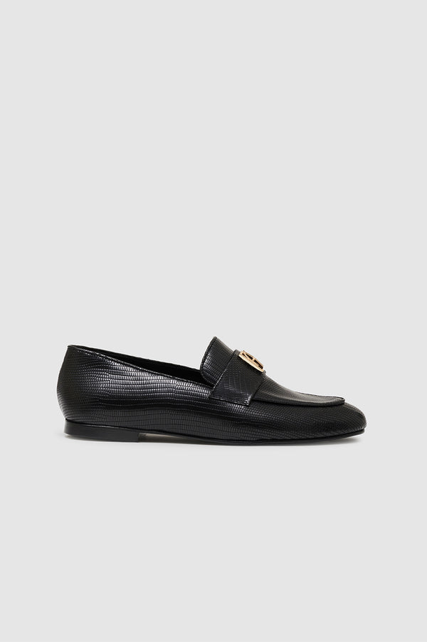 anissa kermiche Corrine Loafers Monogram - Black Mini Embossed